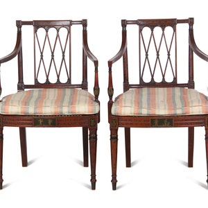 A Pair of Edwardian Painted Mahogany 2a2132