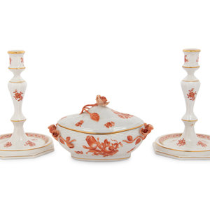 Three Herend Chinese Bouquet Porcelain