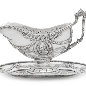 A French Silver Sauce Boat on Fixed