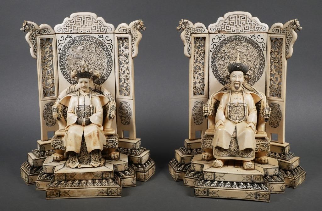 CHINESE IVORY EMPEROR AND EMPRESS 2a257a