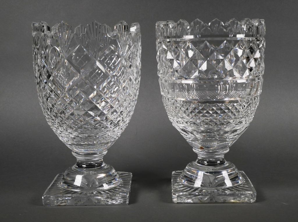 2 WATERFORD CRYSTAL FOOTED GLASS VASE