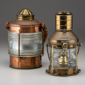 Two Brass and Copper Ship s Lanterns Late 2a2a5d