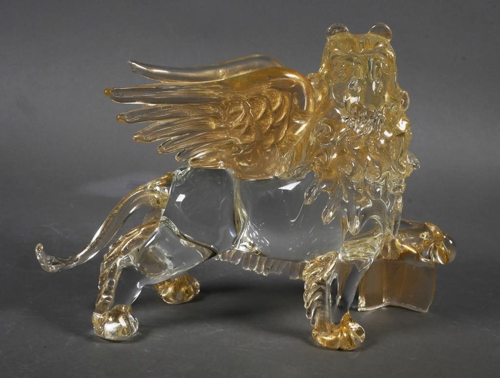 MURANO ART GLASS GRIFFON LION OF 2a2aa6