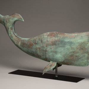 A Molded Copper Whale Form Weathervane 20th 2a2ae8