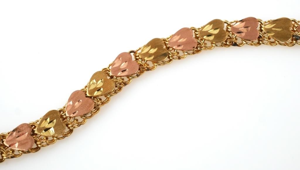 14K ROSE GOLD HEART BRACELETBracelet 2a2ae2