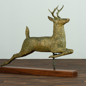 A Molded Patinated Copper Stag