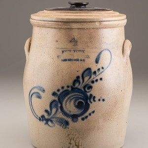 A Four-Gallon Cobalt-Decorated Stoneware