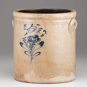 A Five-Gallon Cobalt Decorated Stoneware