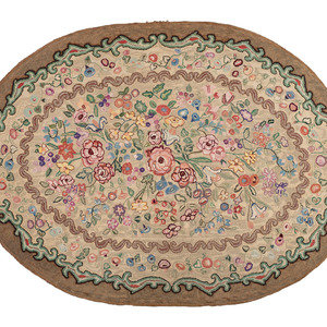 A Floral Hooked Rug
20th Century
101