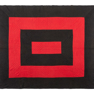 An Amish Red and Black Pieced Cotton 2a2c0d