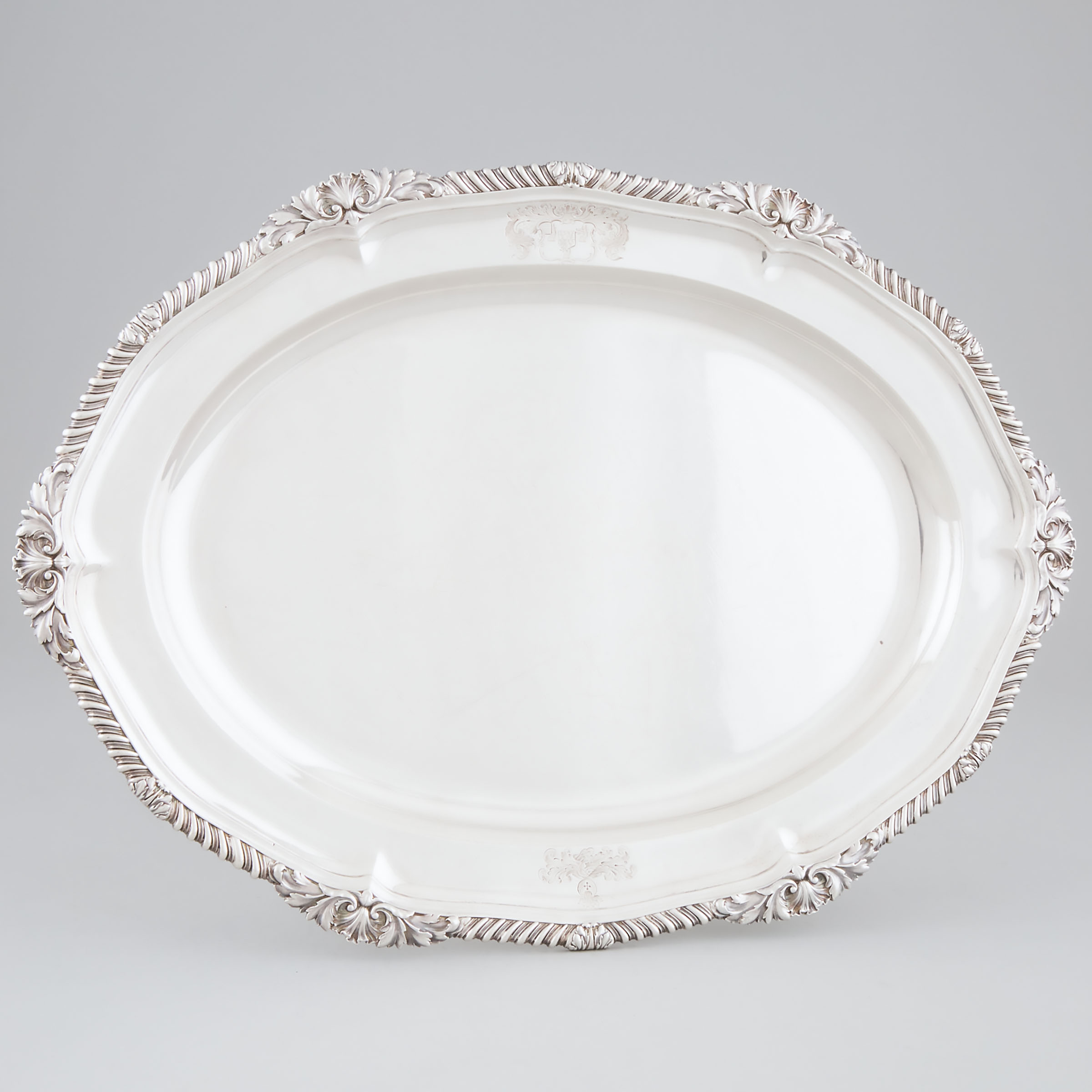 George IV Silver Shaped Oval Platter,