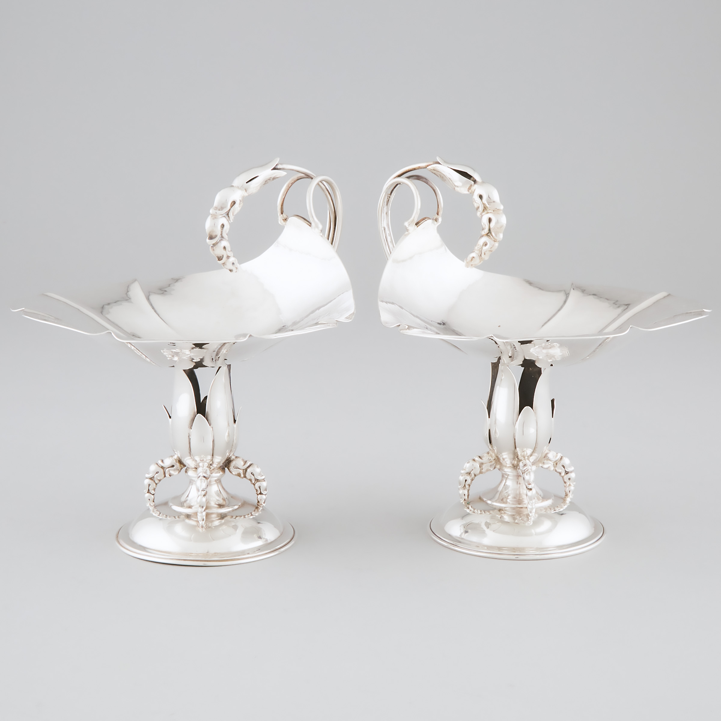 Pair of Canadian Silver Comports  2a5603