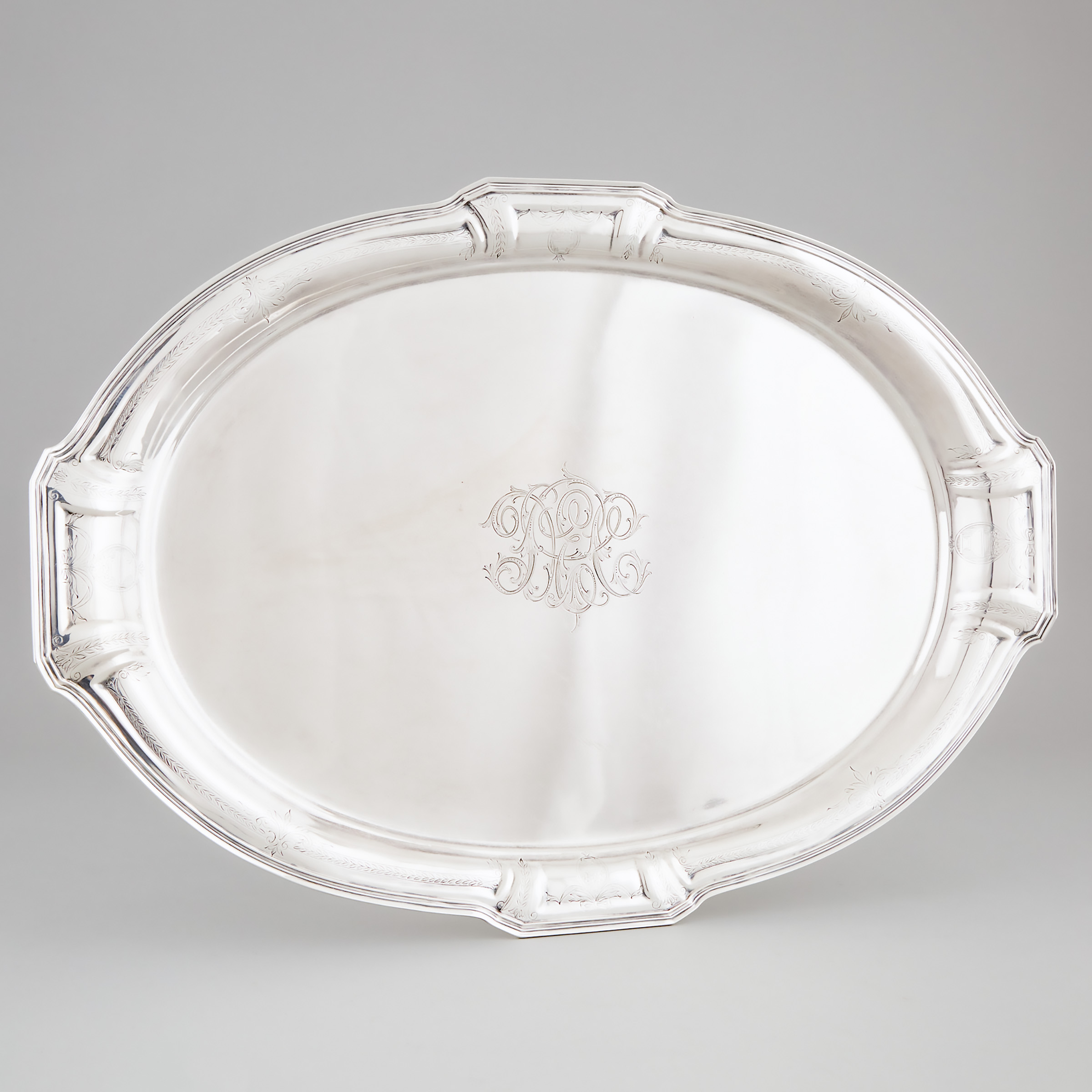 American Silver Oval Platter, J.E.