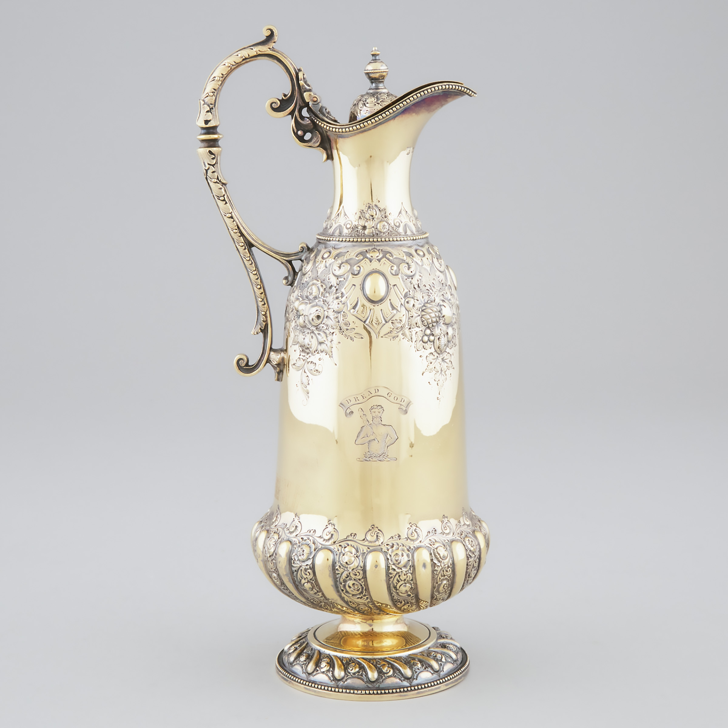 Victorian Silver-Gilt Claret Jug, Sibray,