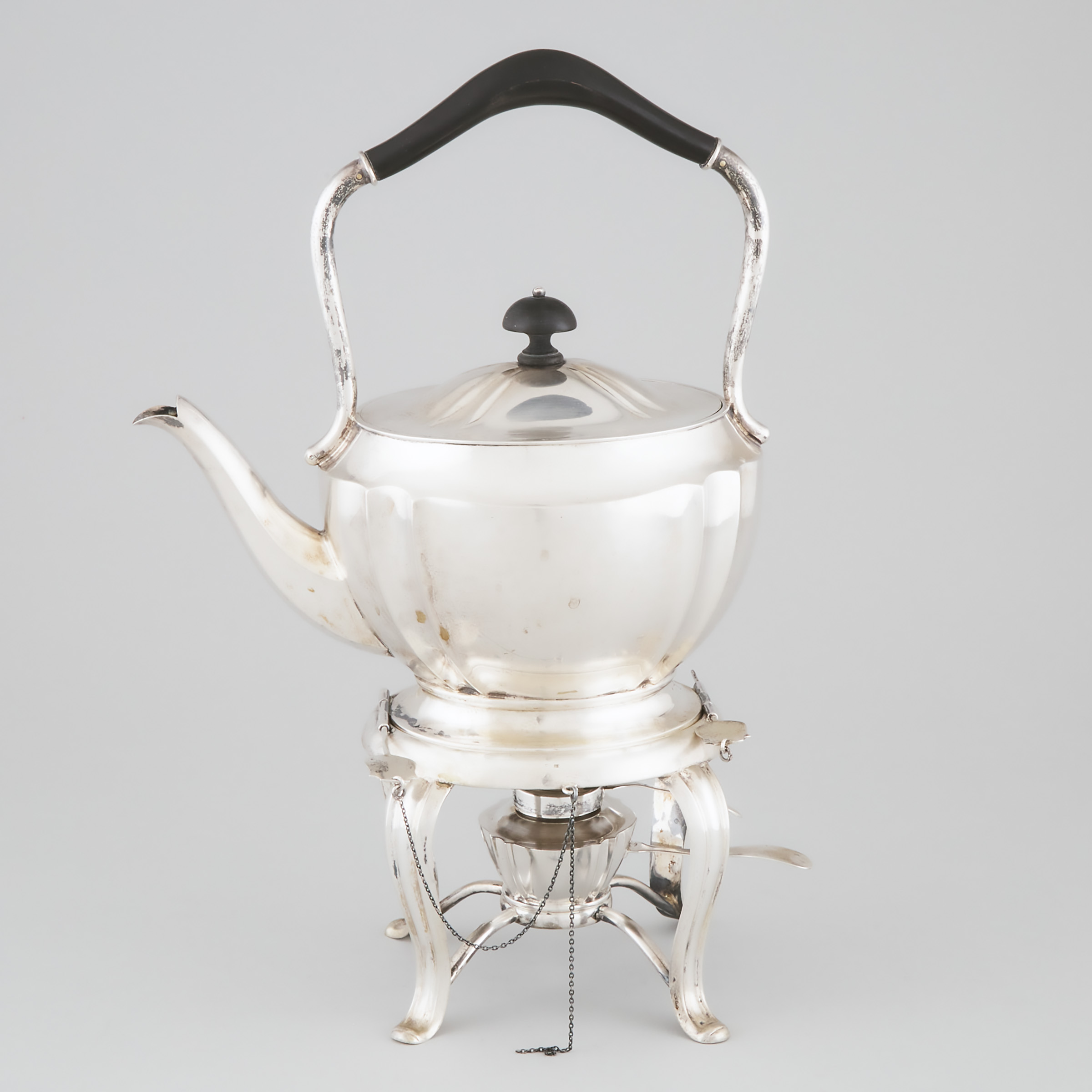 Austrian Silver Kettle on Lampstand,