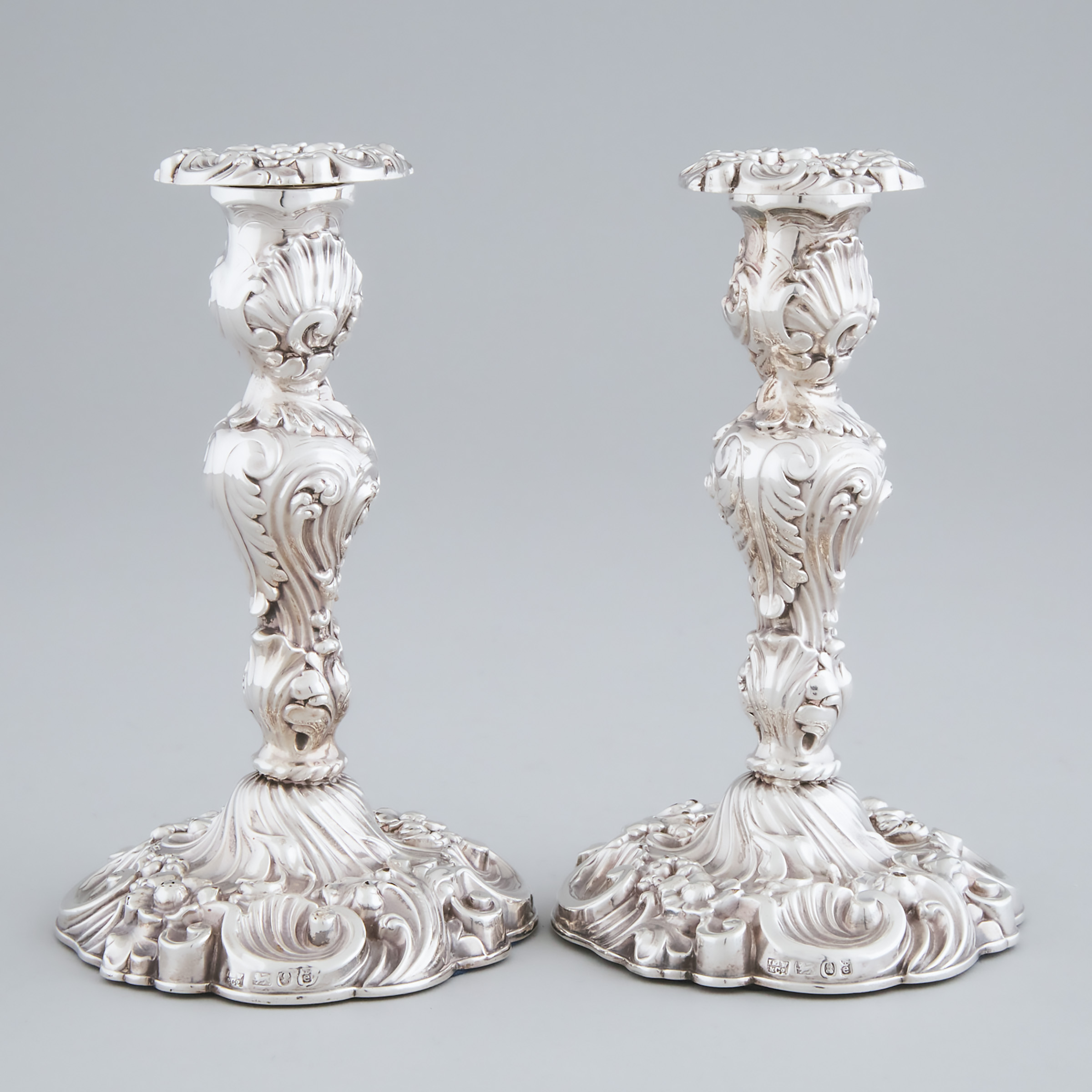Pair of George IV Silver Candlesticks,