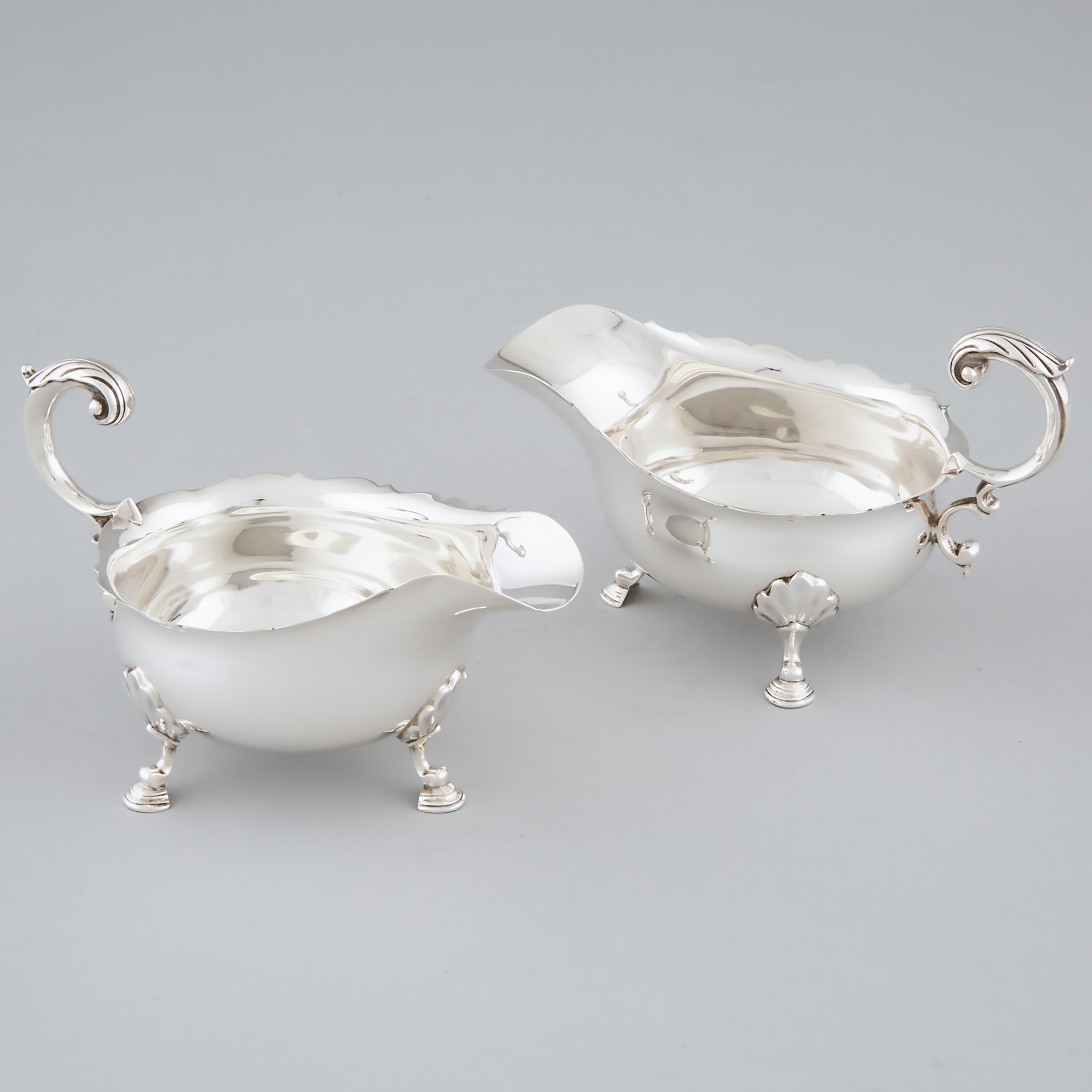 Pair of English Silver Sauce Boats,