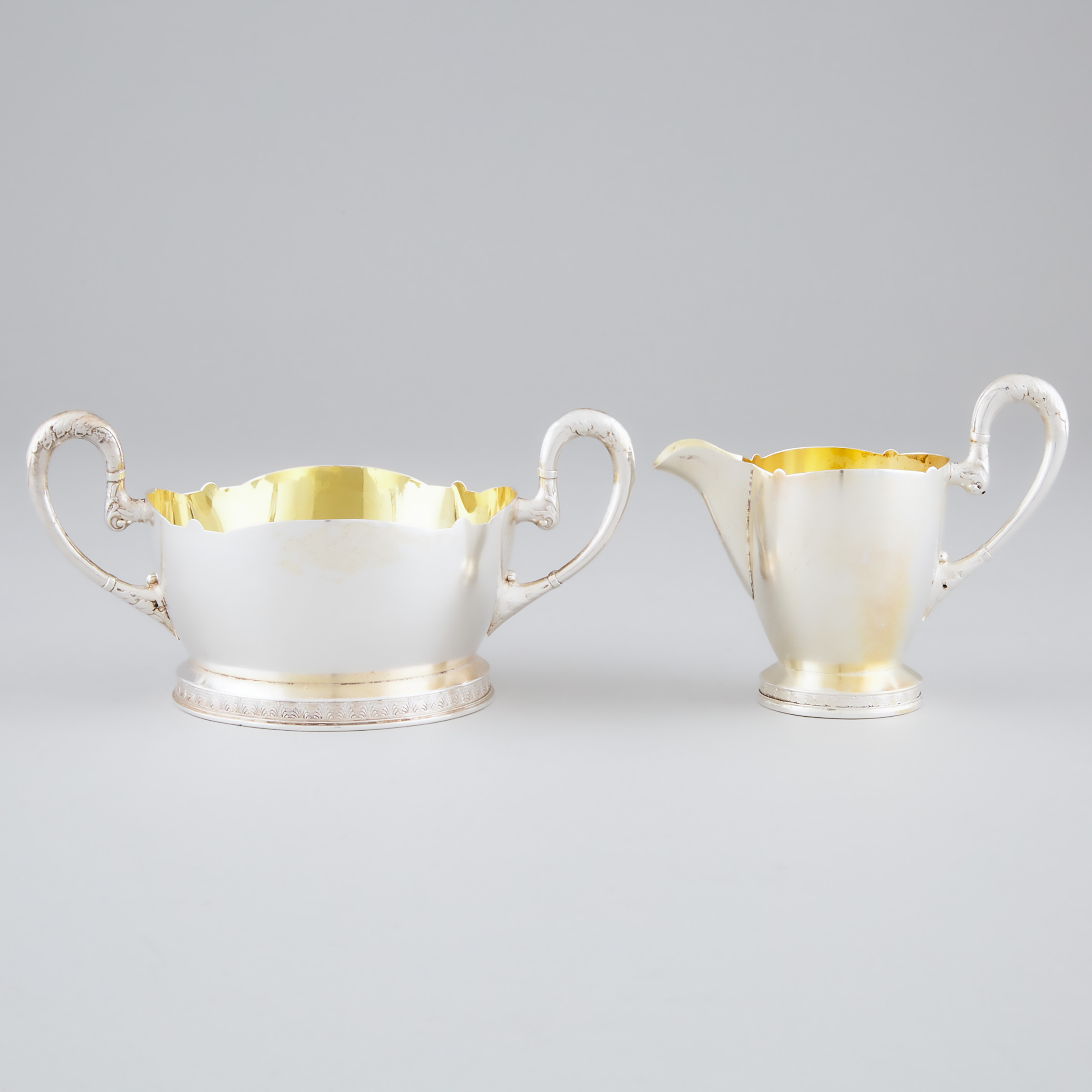 Russian Silver Cream Jug and Sugar