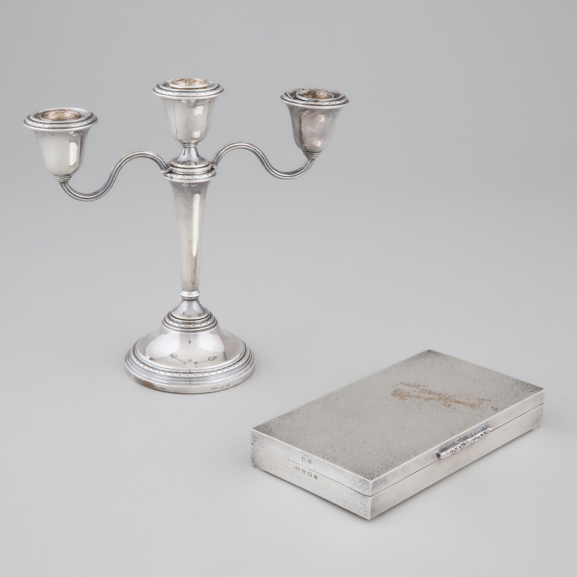 English Silver Three-Light Candelabrum