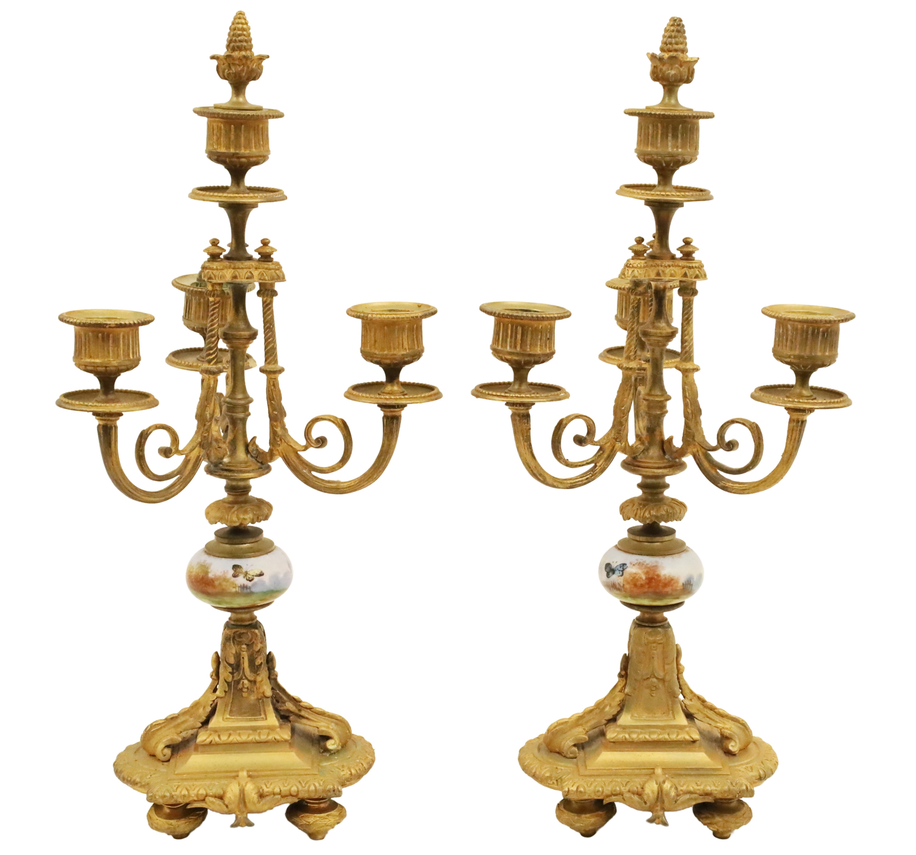 PAIR OF FRENCH BRONZE CANDELABRA 2a57c0