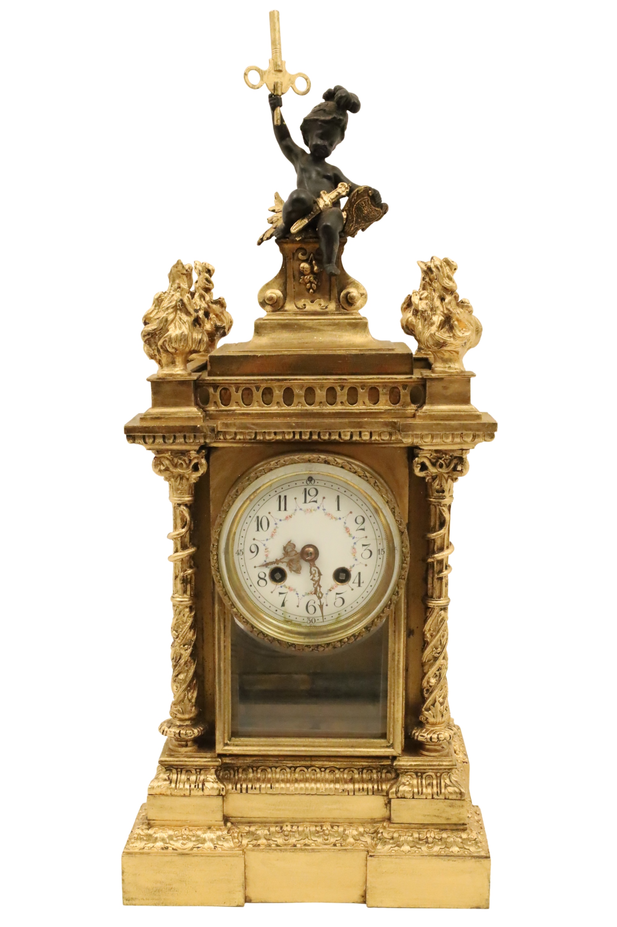 19TH C. FRENCH GILT BRONZE CLOCK