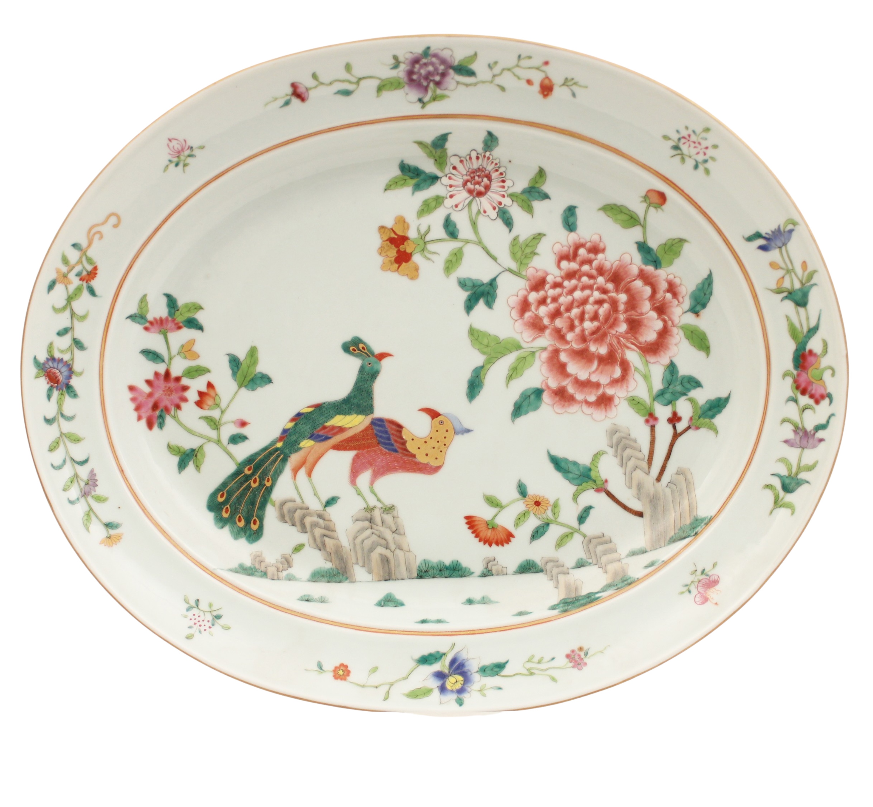 ORIENTAL PORCELAIN OVAL CHARGER