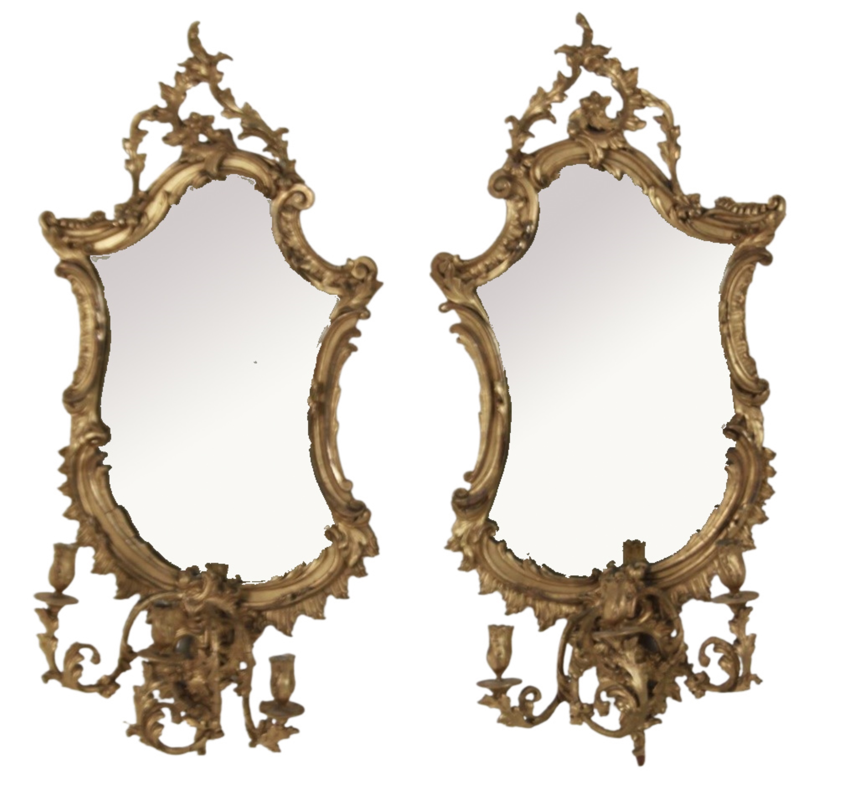 PR OF CARVED GILTWOOD MIRRORED 2a5820