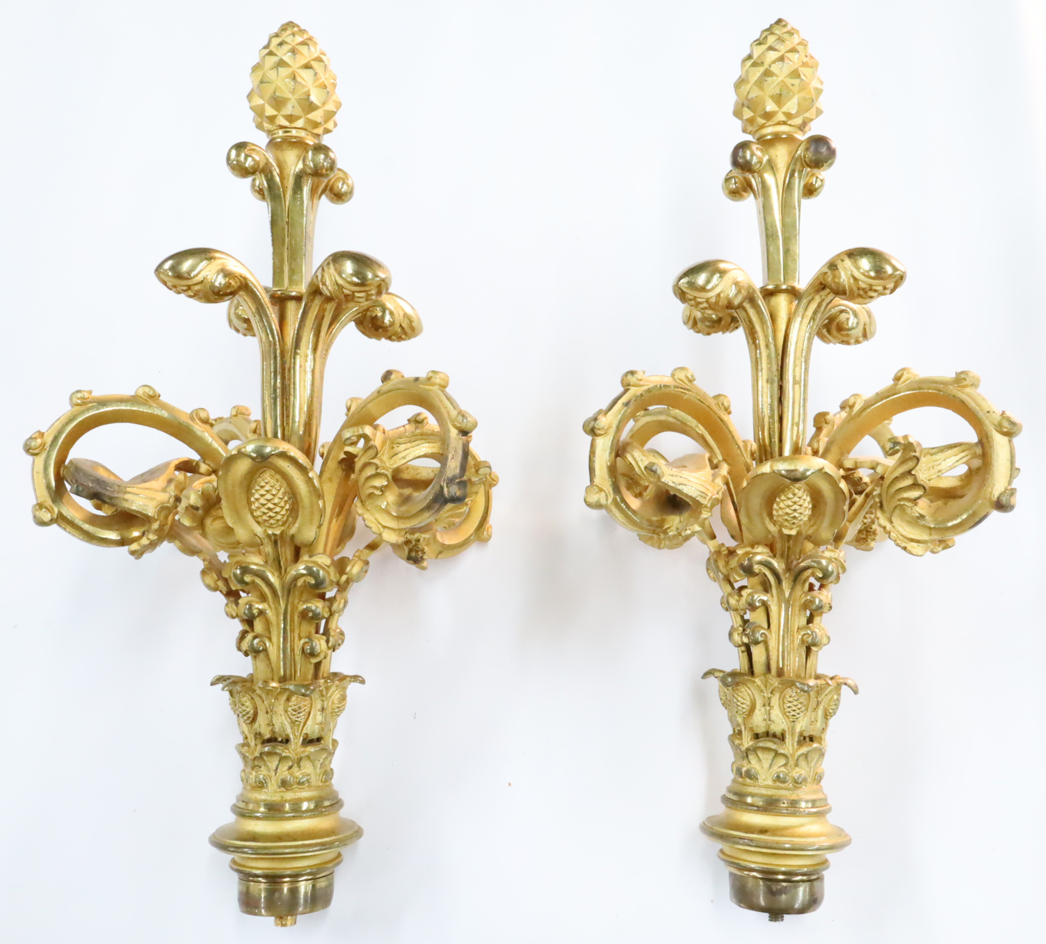 PAIR OF FRENCH GILT BRONZE NEWELL