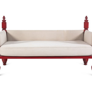An Indian Red Painted Daybed 20th 2a587a