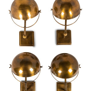 A Set of Four Brass Wall Lights Height 2a5890