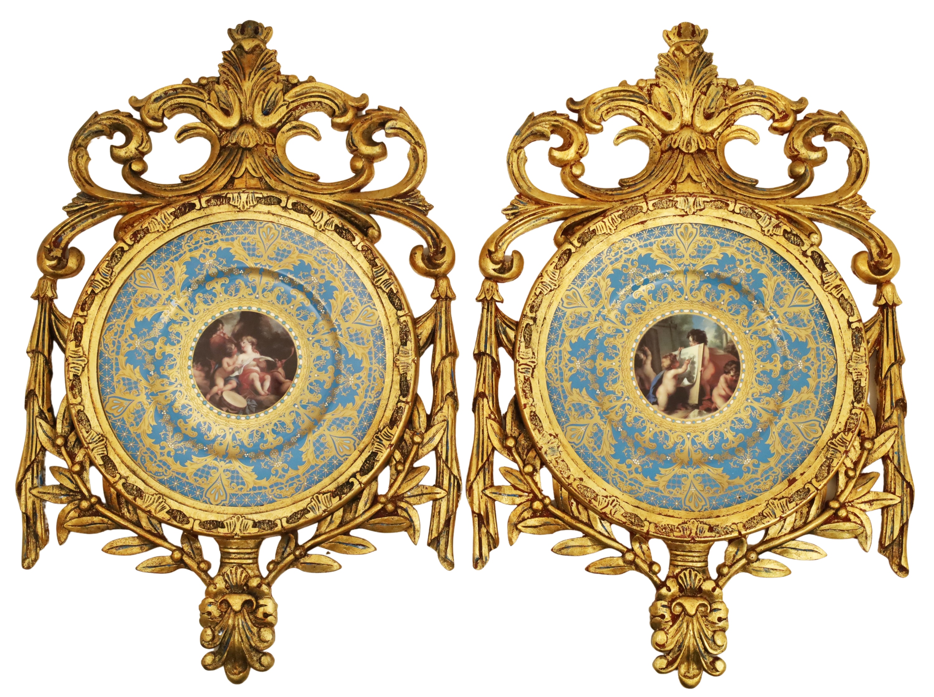 PR OF SEVRES STYLE FRAMED PLAQUES 2a58c5