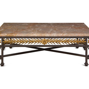 A Gilt Tôle and Iron Marble-Top