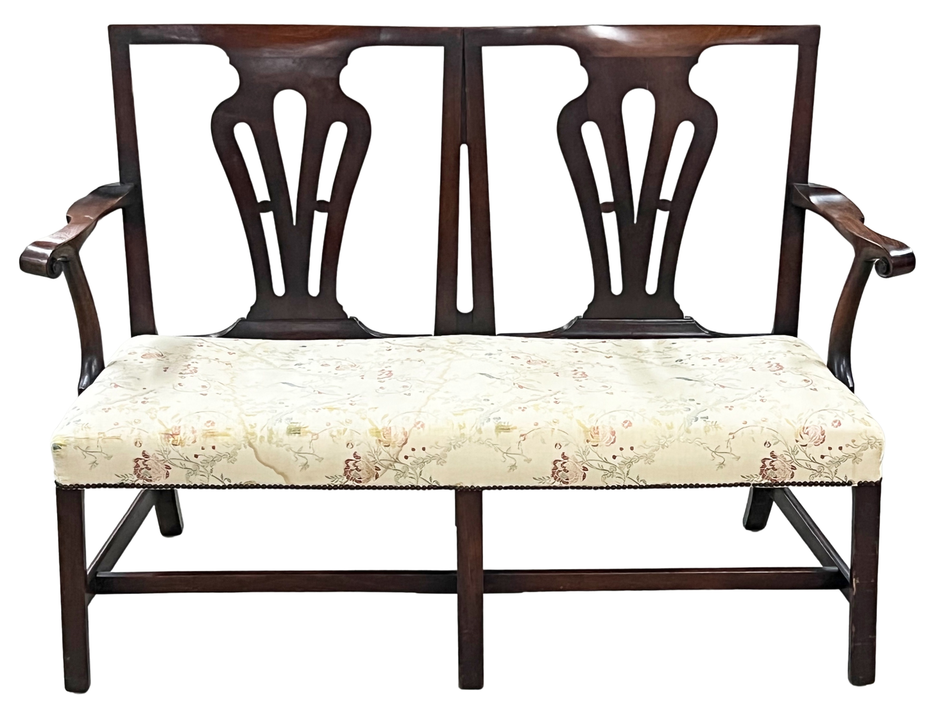 IRISH MAHOGANY DOUBLE BACK SETTEE