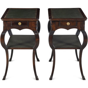 A Pair of George II Mahogany Leather Inset 2a58cb