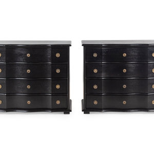 A Pair of Ebonized Chests of Drawers Height 2a590d