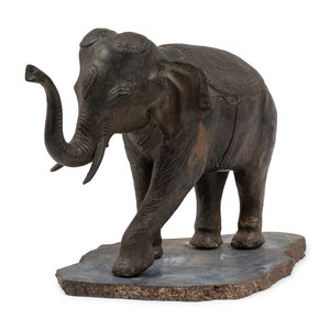 A Cast Metal Elephant Sculpture
on