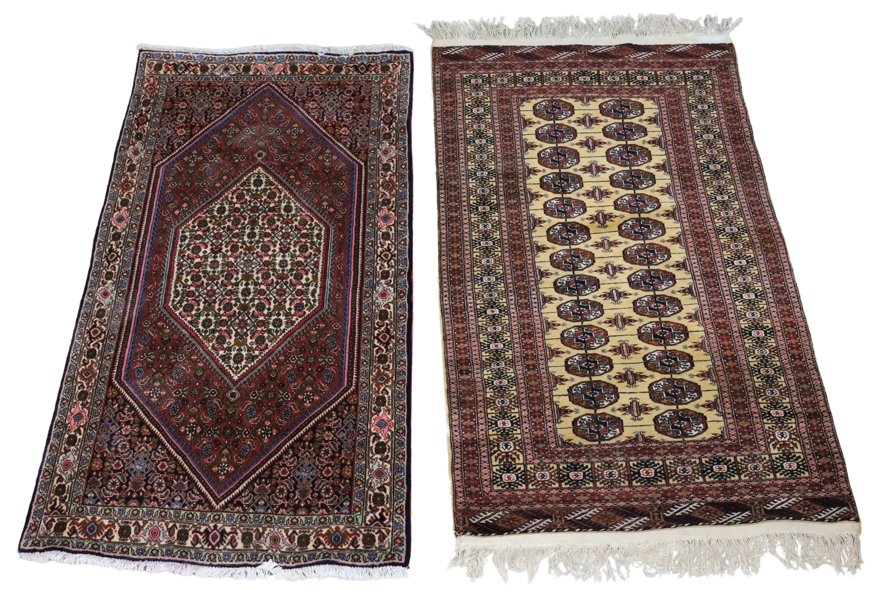 TWO PERSIAN THROW RUGS 6 X 3 2  2a5976