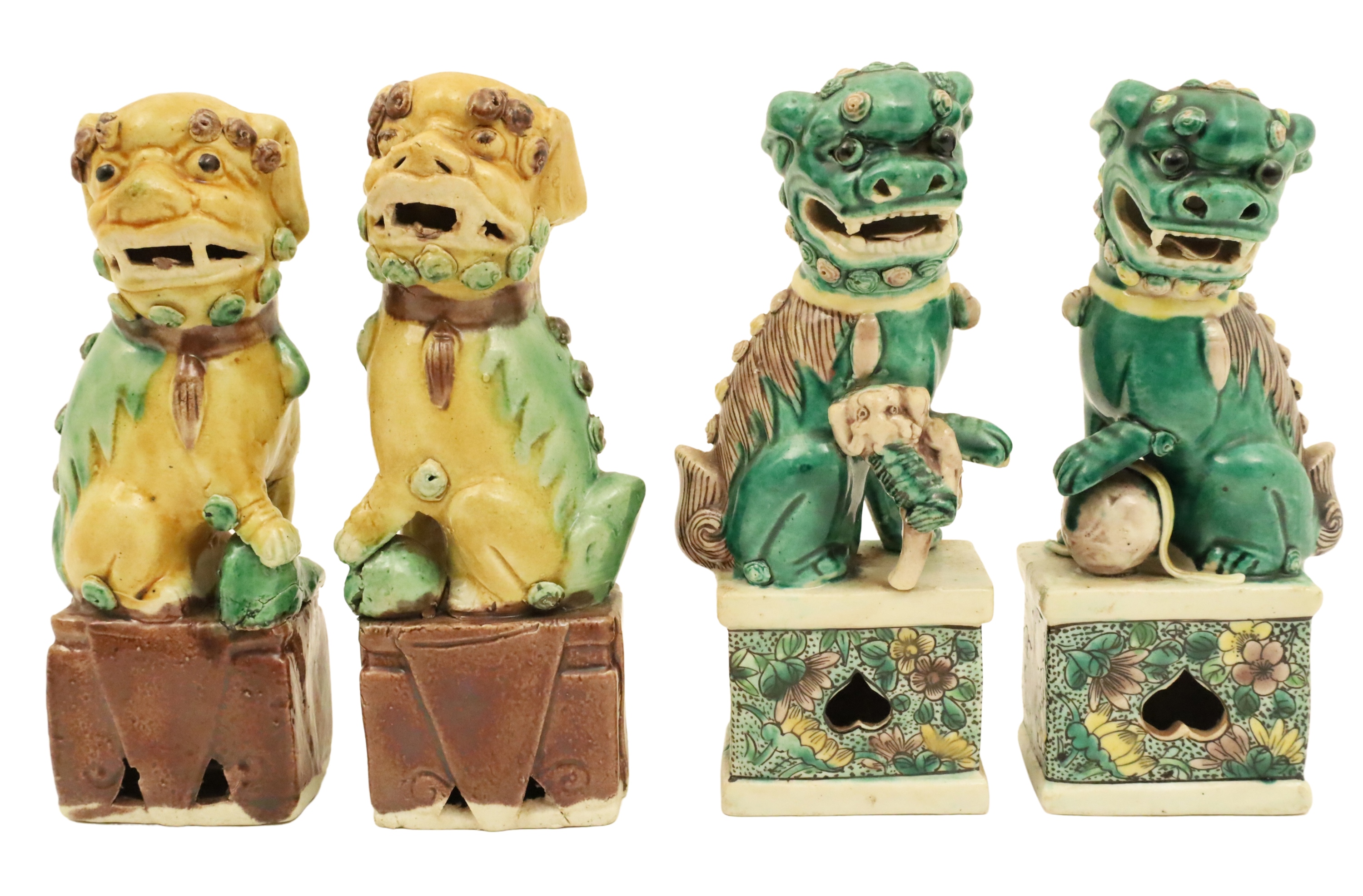 TWO PR. OF CHINESE PORCELAIN FOO DOGS