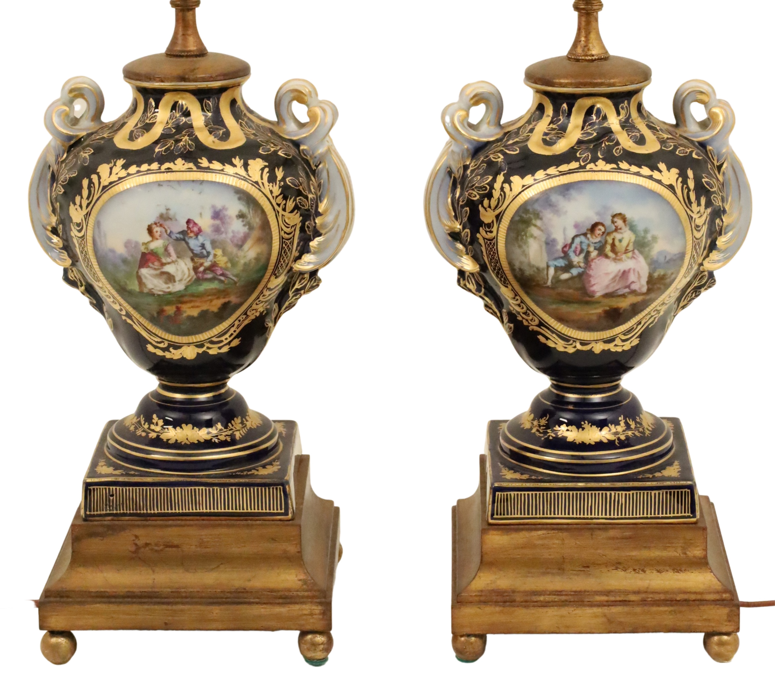 PR OF SEVRES STYLE PORCELAIN URNS 2a5975