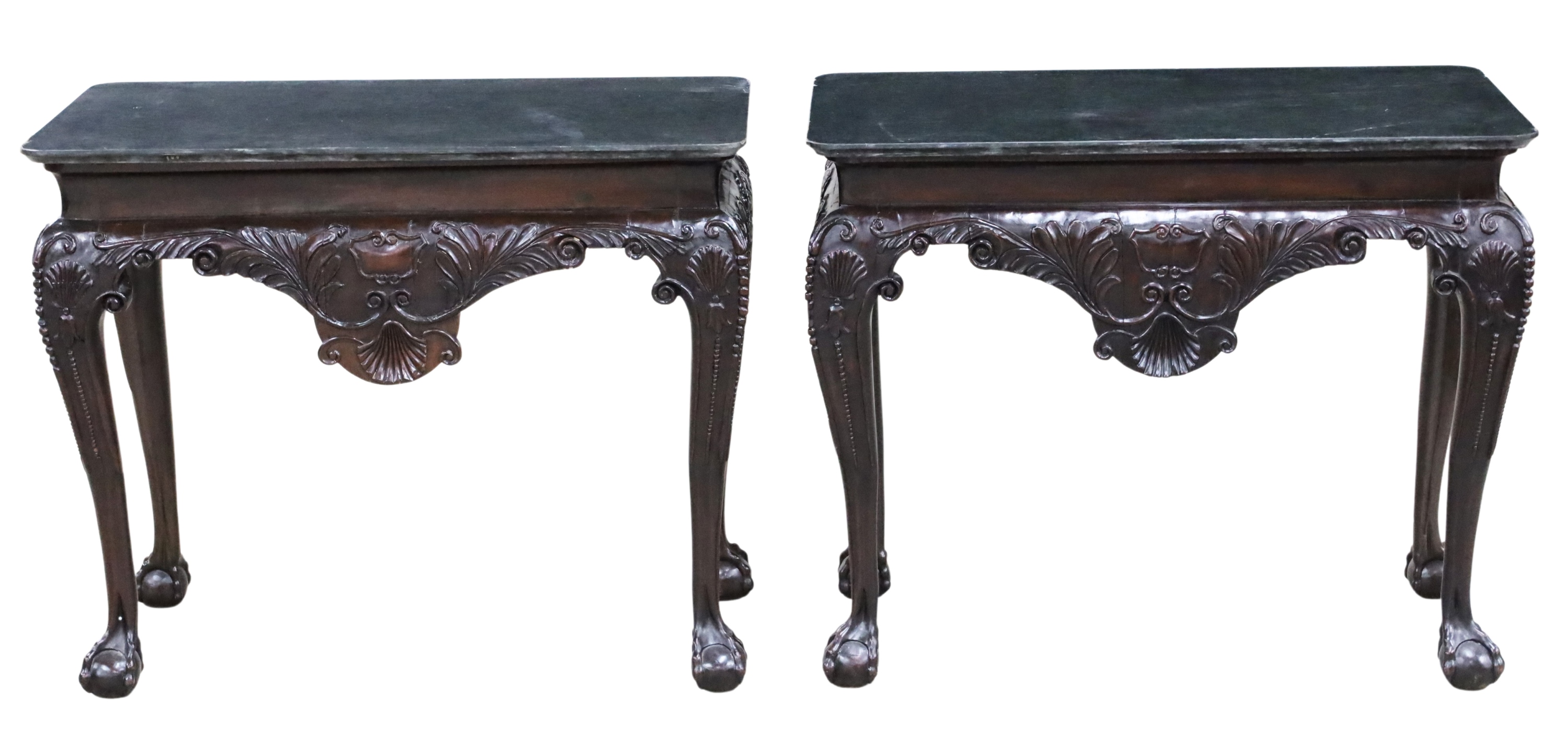 PR OF IRISH CHIPPENDALE MAHOGANY