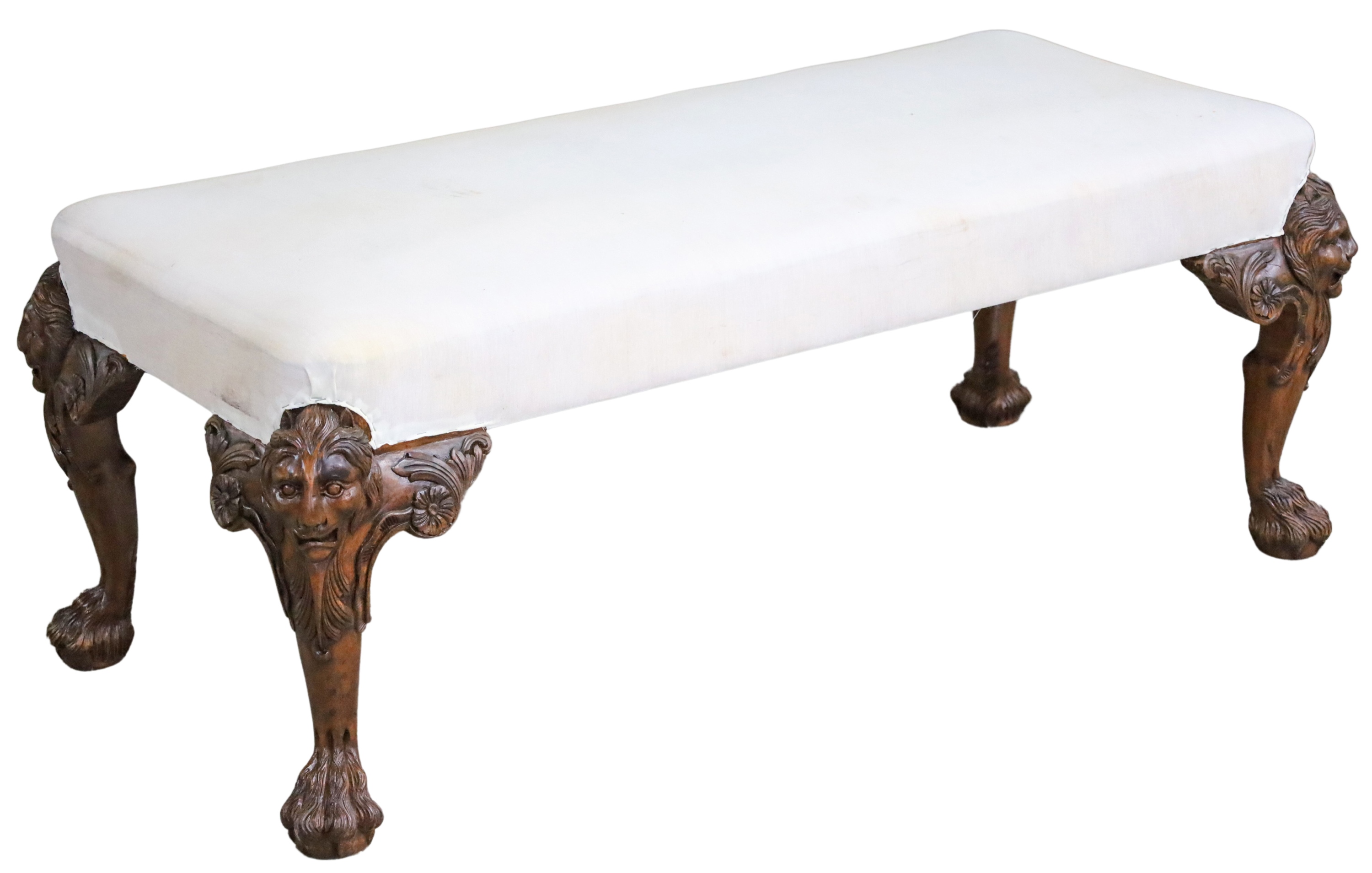 IRISH CHIPPENDALE STYLE LONG BENCH 2a59fc