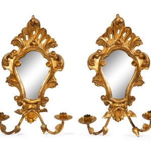 A Pair of Venetian Style Giltwood