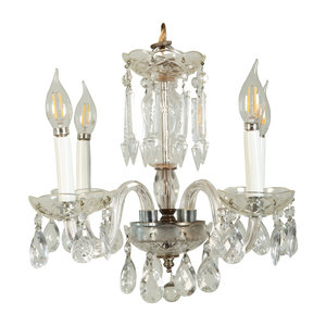 A Cut Glass Four-Light Chandelier
20th