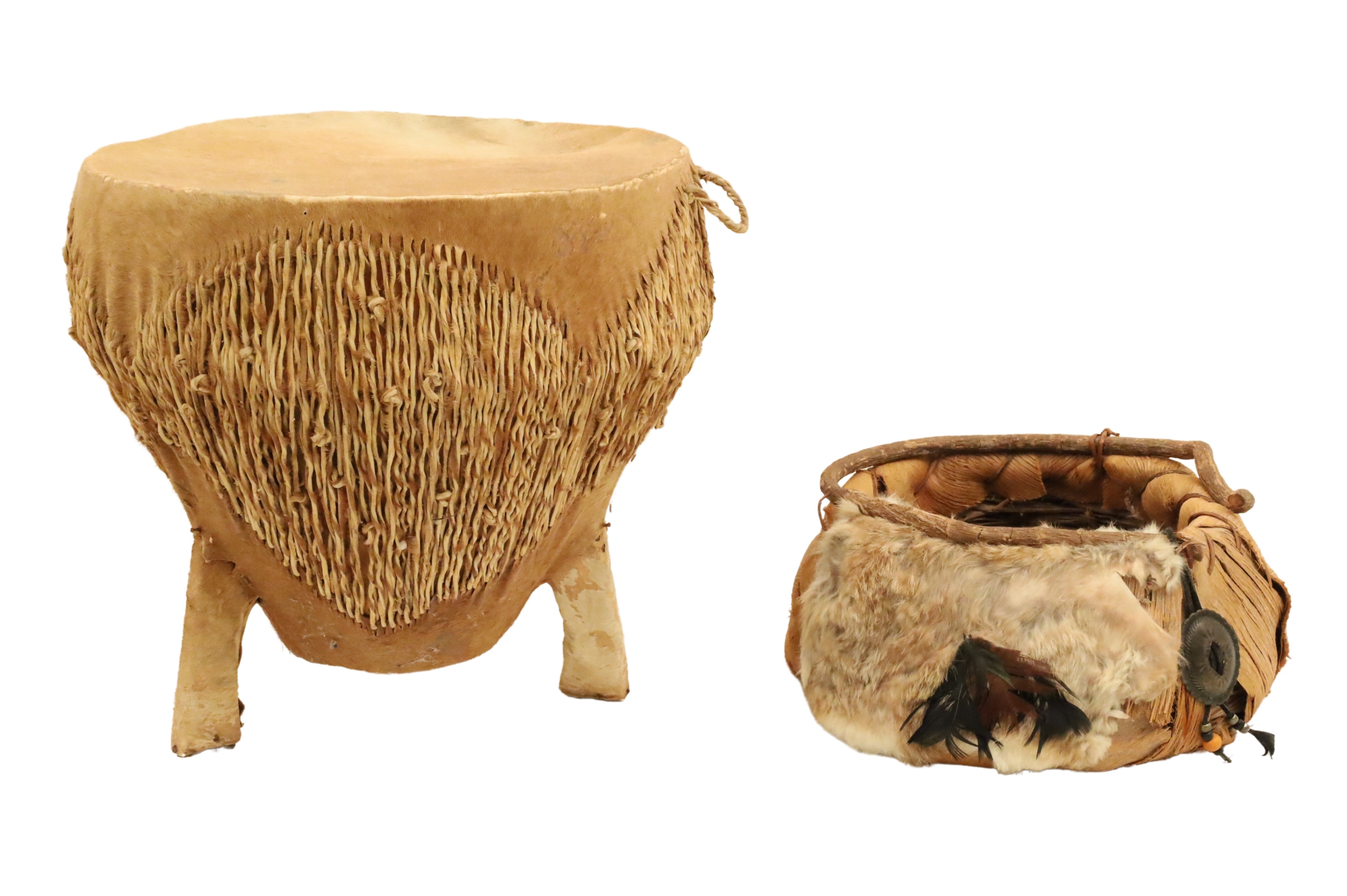 NATIVE AMERICAN BASKET AND DRUM 2a5aa1