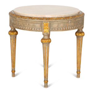A Louis XVI Style Painted Stone-Top