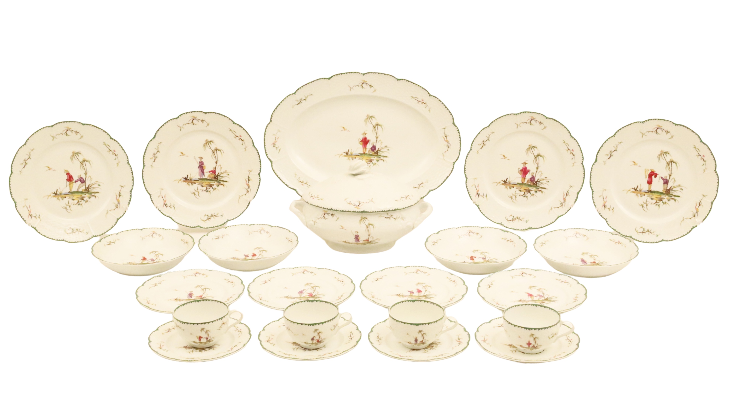 22 PC LIMOGE PORCELAIN LUNCHEON 2a5ad9