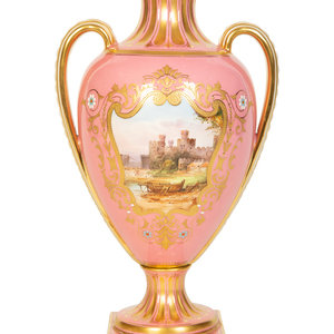 A Coalport Porcelain Pink-Glazed