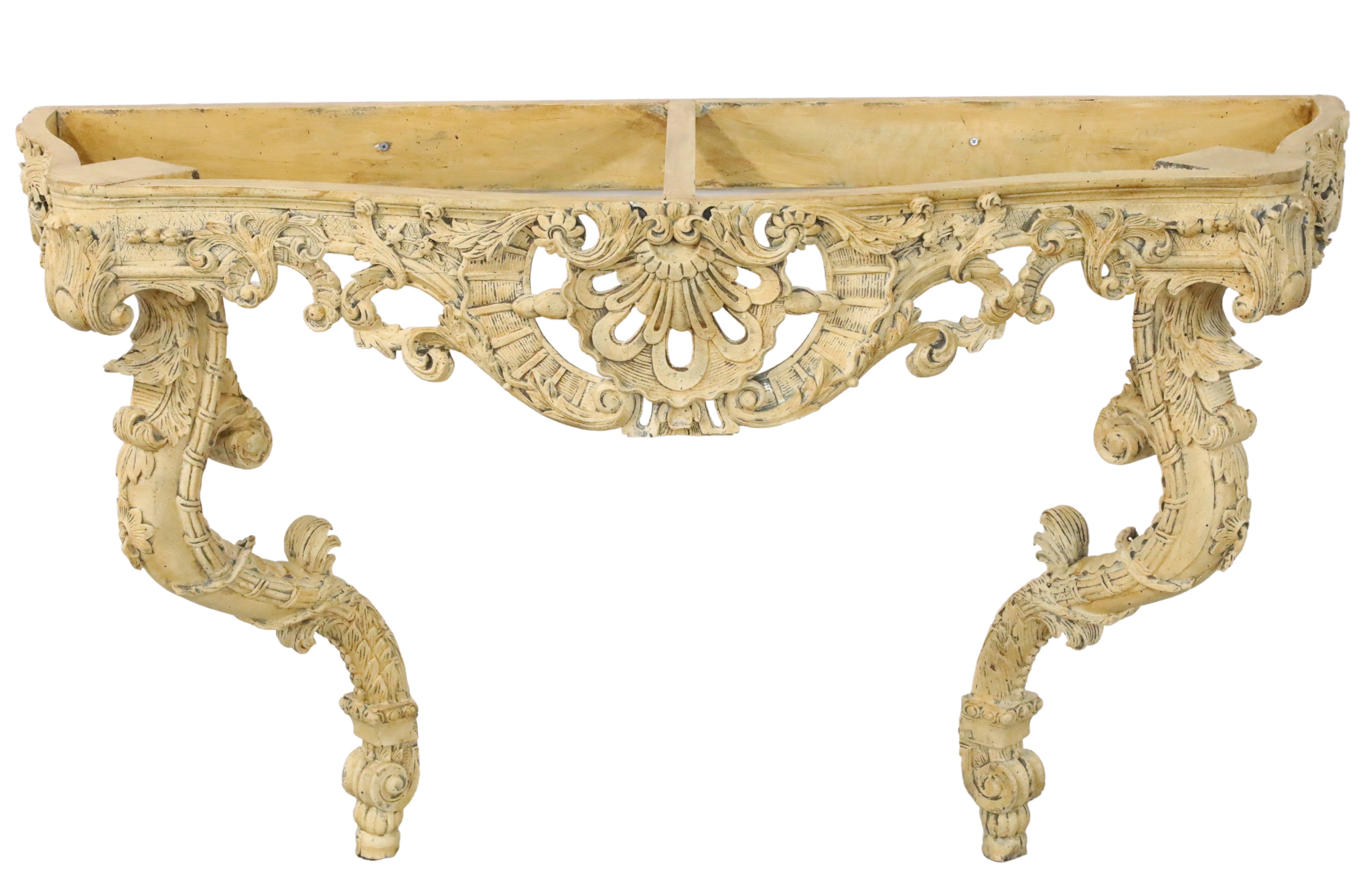 LOUIS XV STYLE CARVED WOOD CONSOLE 2a5b04