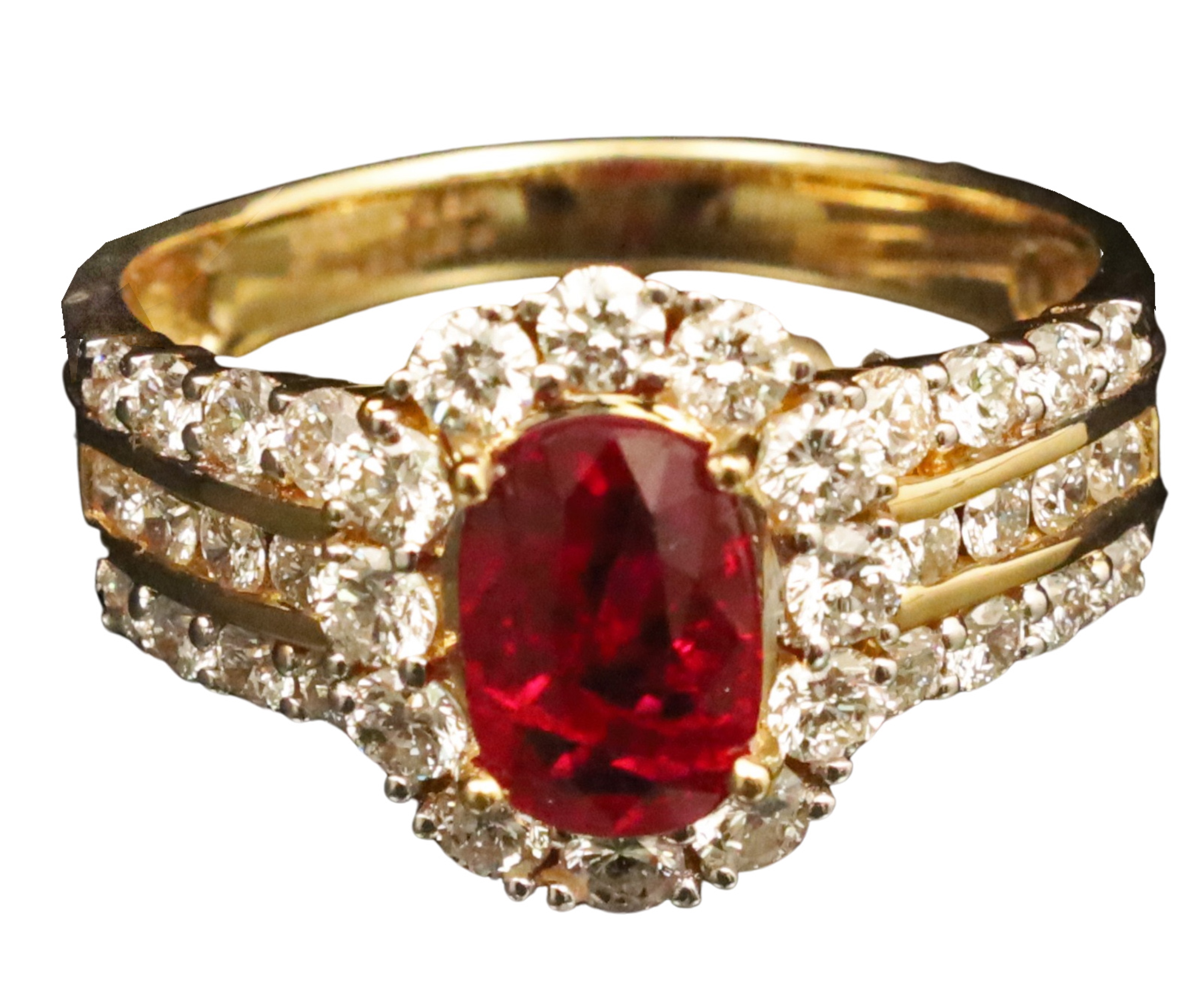 18K YG RUBY DIAMOND RING 18K 2a5b0c