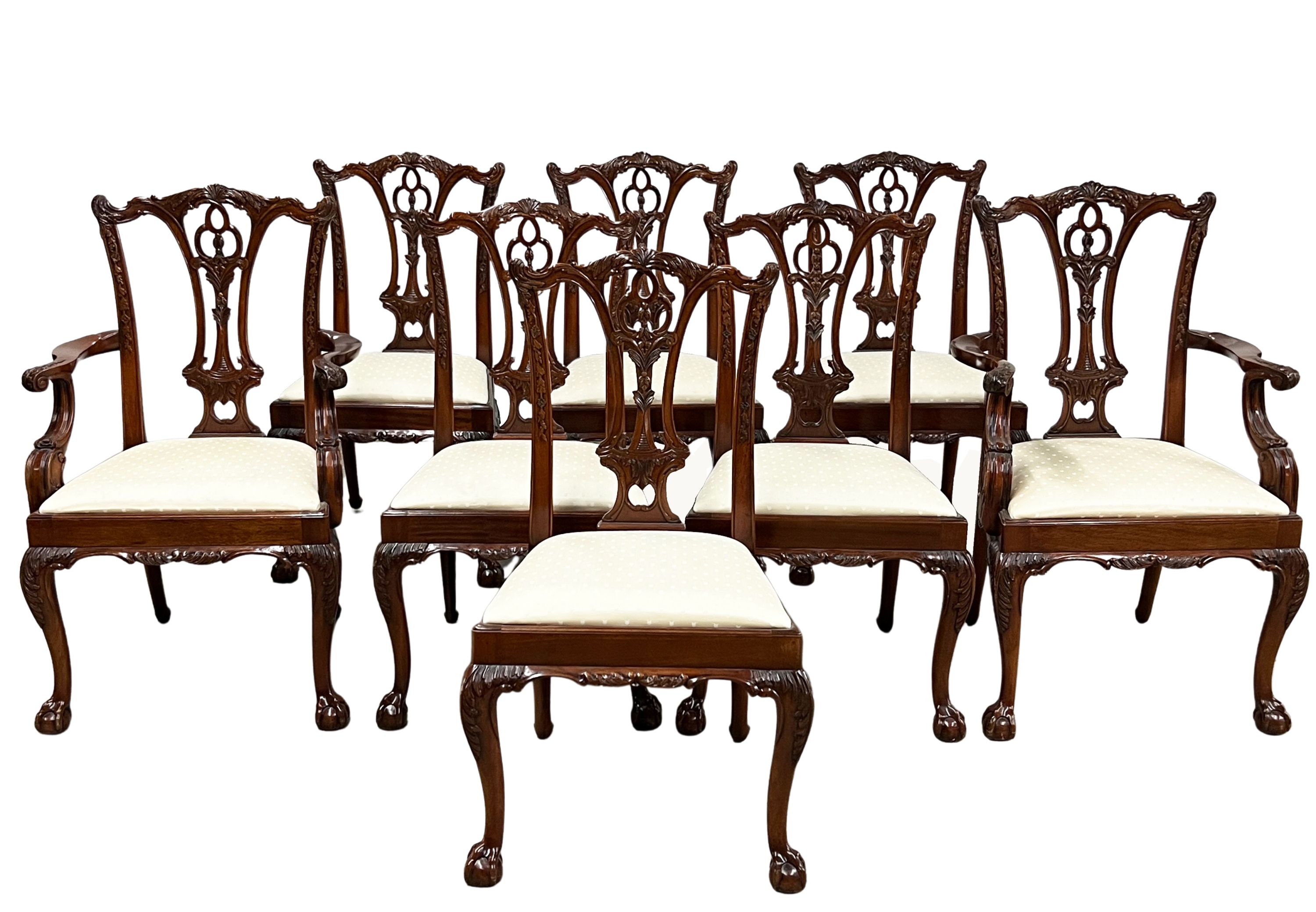 SET OF 8 CHIPPENDALE STYLE DINING 2a5b16